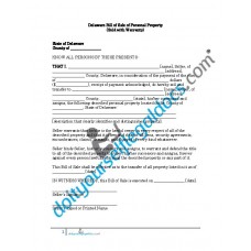 Bill of Sale of Personal Property - Delaware (With Warranty)